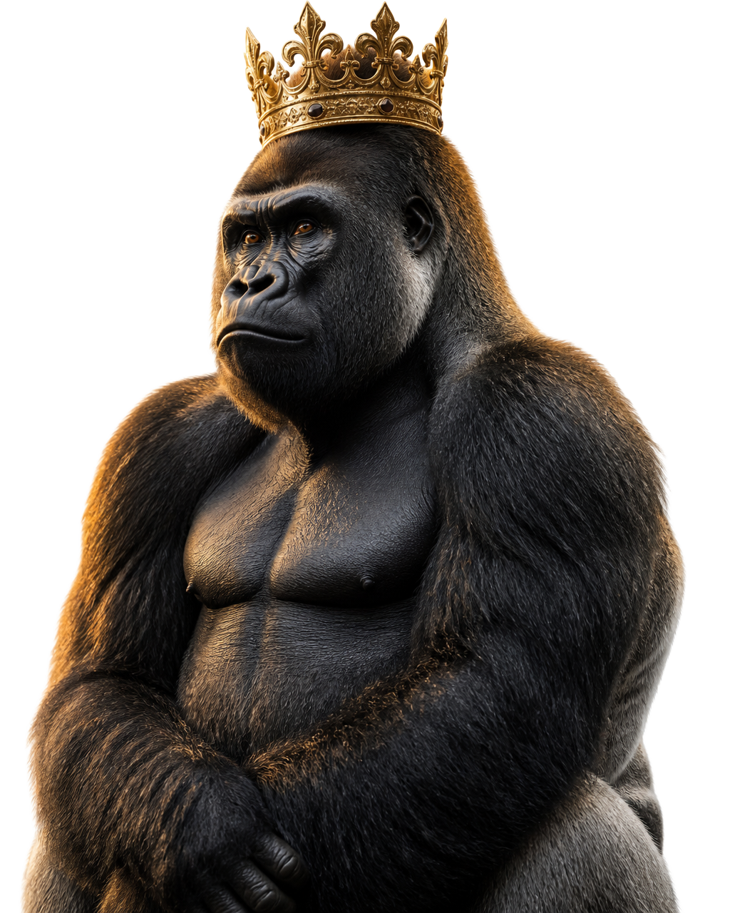 Crowned silverback gorilla, the Crowned Primal Aminos mascot